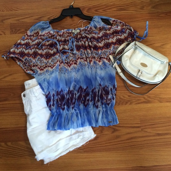 Guess Sheer Blue Top