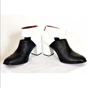 Rachel Comby Lafon Cutout Booties Checkers Combo