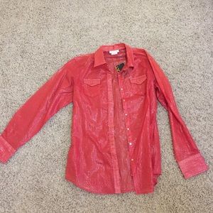 Red checkered Ariat button-up. New