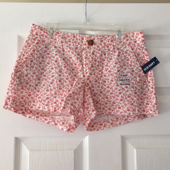 NWT OLD NAVY Red Floral Shorts SZ 0