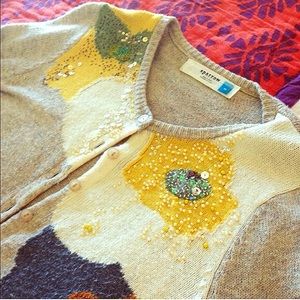 Anthropologie Sparrow sequined floral cardigan