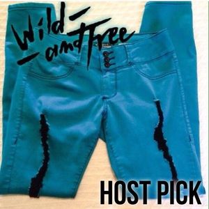 💥Host Pick💥Teal Super Skinny Distressed Jeans