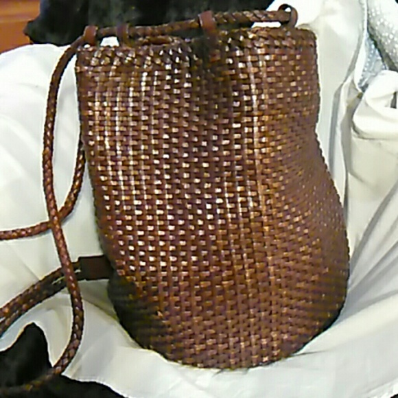 Eddie Bauer bucket backpack brown liner