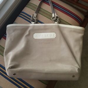 Beige Suede COACH Tote