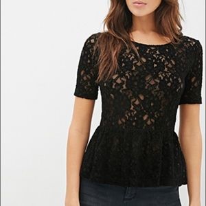 Lace Peplum Top