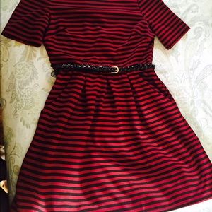 Red n black stripe dress