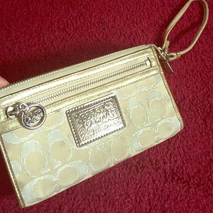 Gold and Metallic Coach Wallet/Wristlet!