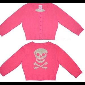 Betsey Johnson Glitter Skull Cardigan szL
