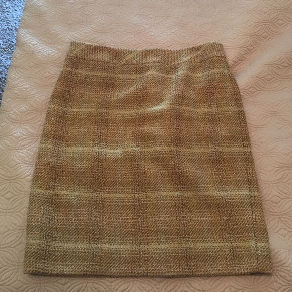 Mustard yellow Tweed pencil skirt