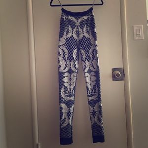 HERVE LEGER DESIGNER KNIT LEGGINGS