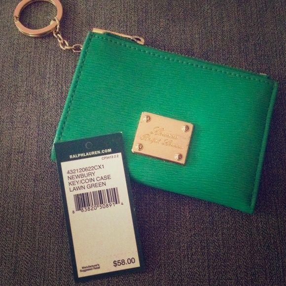 Ralph Lauren Coin/ Card holder with key chain.