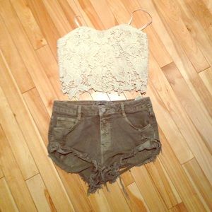 Army green Zara shorts