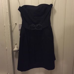 Black strapless dress