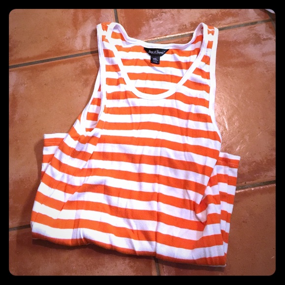 Orange/ white tank