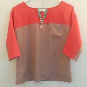 LOFT colorblock blouse
