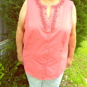 Talbots Coral Sleeveless Top Size 20W NWOT