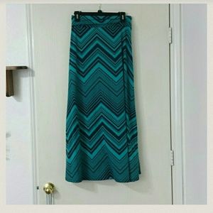 Blue chevron maxi skirt
