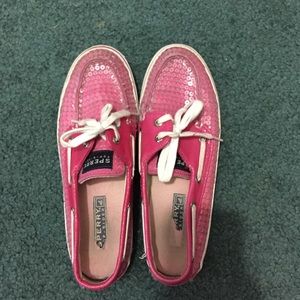 Pink sparkly sperrys