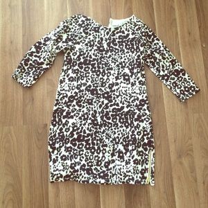 white and black cheetah print shirt/dress