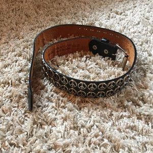 🎈SALE🎈   Genuine leather peace sign belt