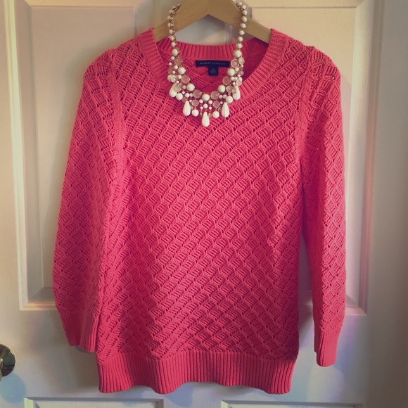 banana republic coral sweater