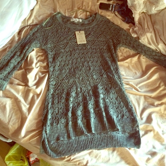 Pink Rose Green Sweater