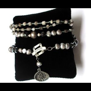 Silpada sterling silver, hematite, pearl necklace