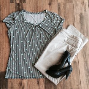 Worthington Pattern Polka-dot Top