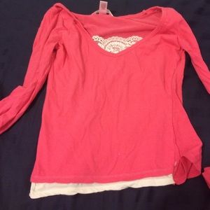 Hot pink Aeropostale long sleeve w/built in cami