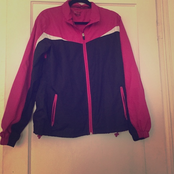 BCG pink and black windbreaker jacket.