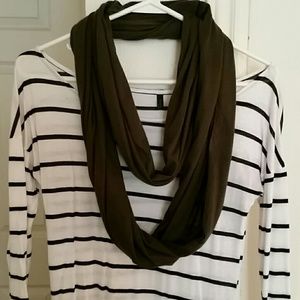 Olive green infinity scarf