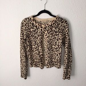 Leopard print cardigan top