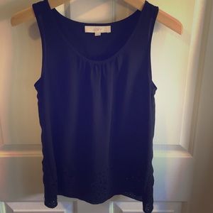 LOFT black eyelet bottom tank