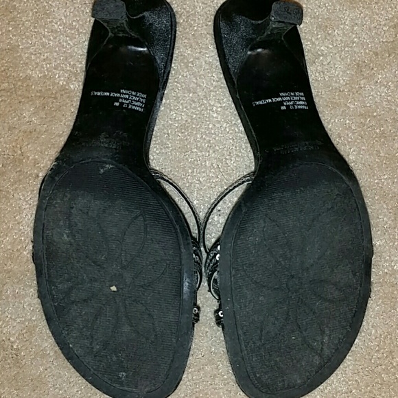 Black & Silver Kitten Heels - Picture 3 of 4