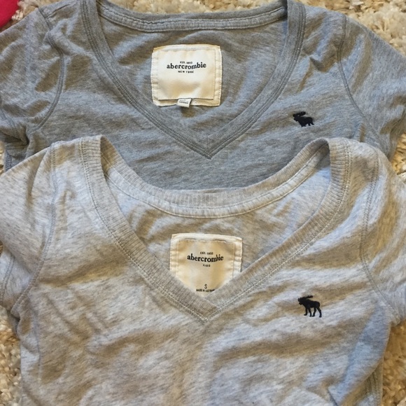 TWO Abercrombie gray tshirts