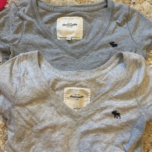 TWO Abercrombie gray tshirts