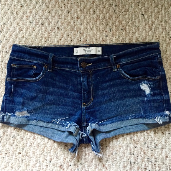 Abercrombie & Fitch Destroyed Denim Shorts