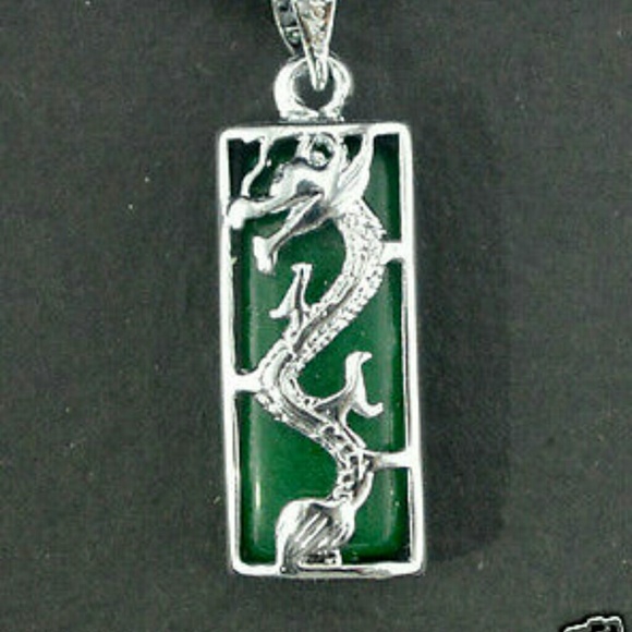 Sterling silver dragon necklace