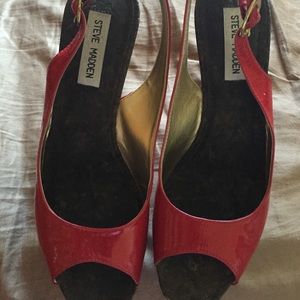 Steven Madden Sexy red sling back heels