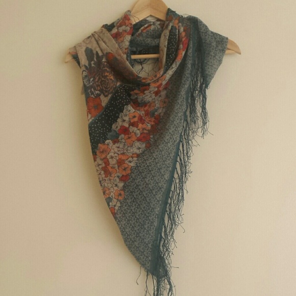 Dark turquoise tassle scarf (100% cotton)