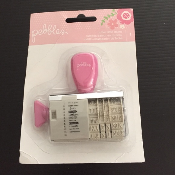 NEW Pebbles Roller Date Stamp GIRL