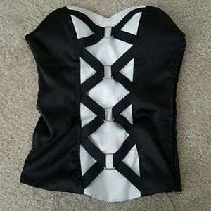 Black and white corset top