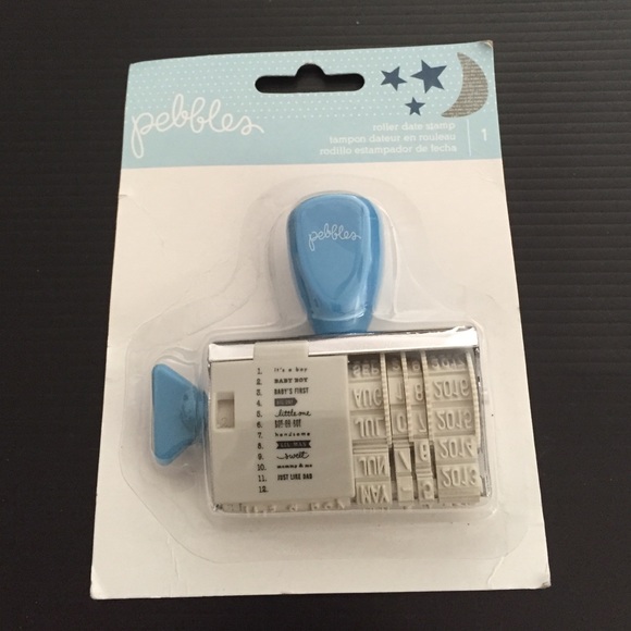 NEW Pebbles Roller Date Stamp BOY
