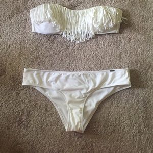 EUC Hollister White Fringe Bikini