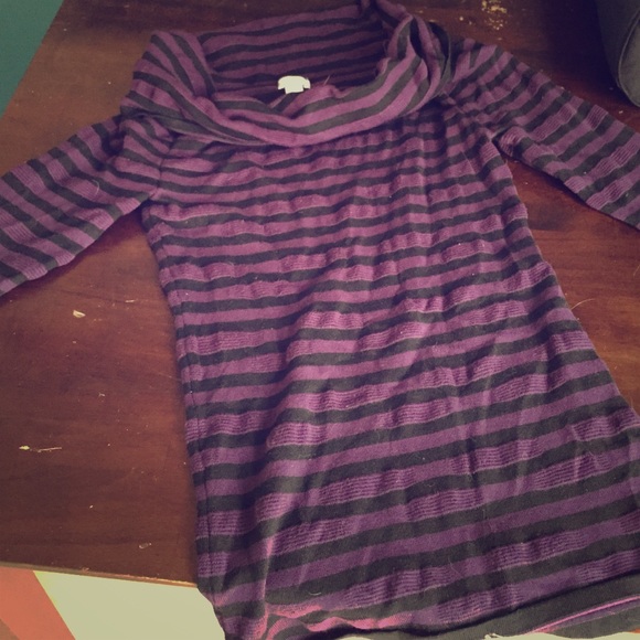 Plum and black striped sweater