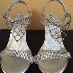 Silver Bedazzled Heels
