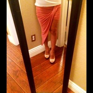 Taupe asymmetrical high low skirt small