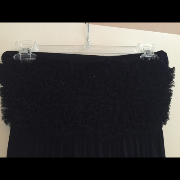 Black Maxi with rose petal ribbon