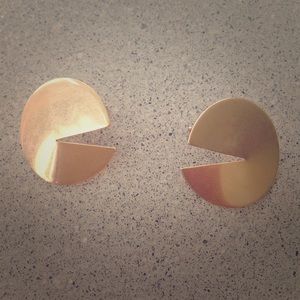 Gold pac-man earrings