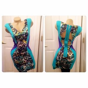 Bebe cut out caged studded dress small